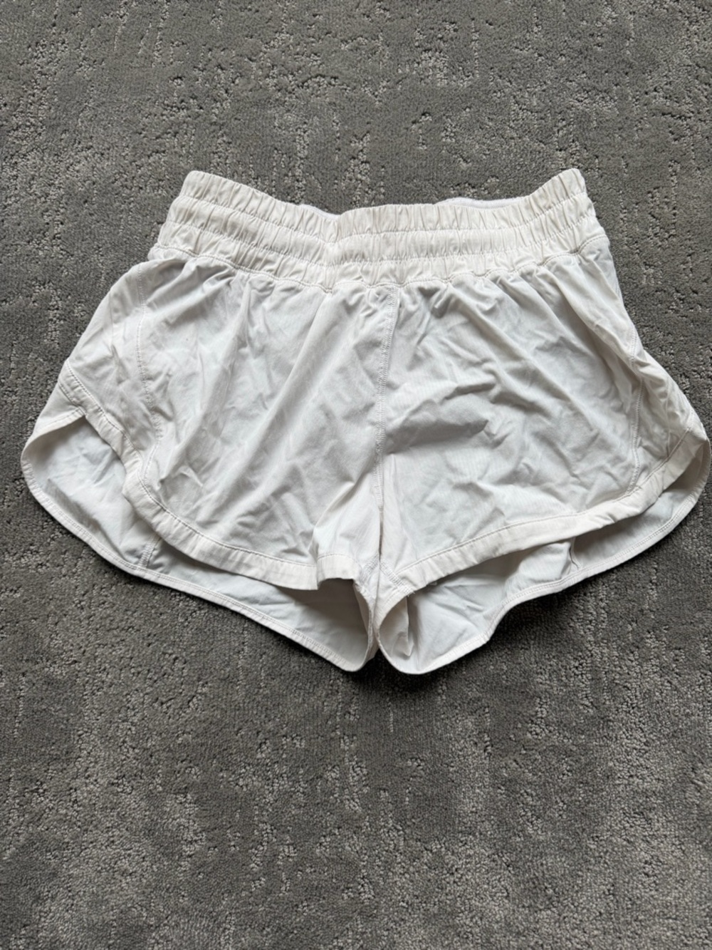 lululemon athletica Women's White Elastic Waist Athletic Shorts